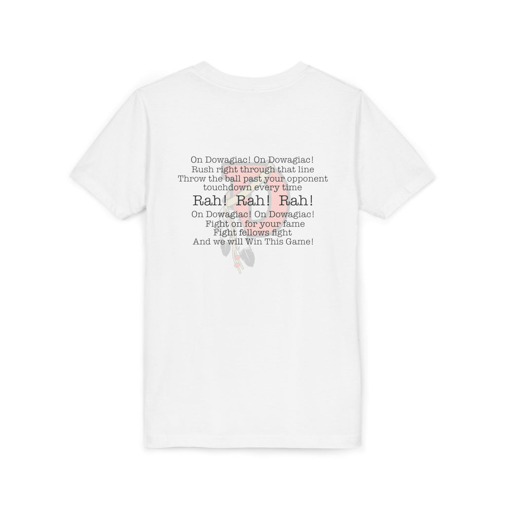 Youth Tee — 'Dowagiac D' Sports Logo Shirt (Cheer Lyrics Back)