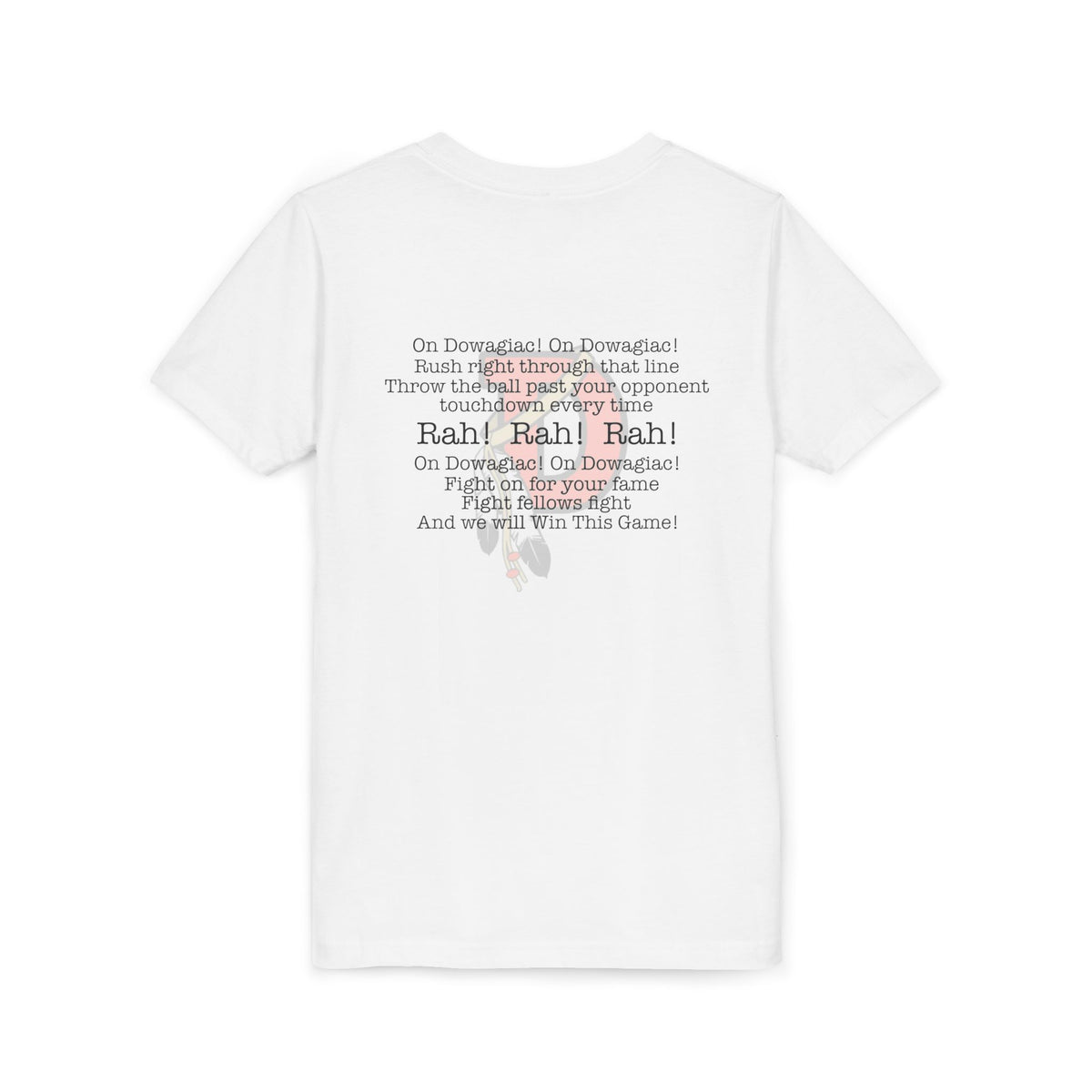Youth Tee — 'Dowagiac D' Sports Logo Shirt (Cheer Lyrics Back)