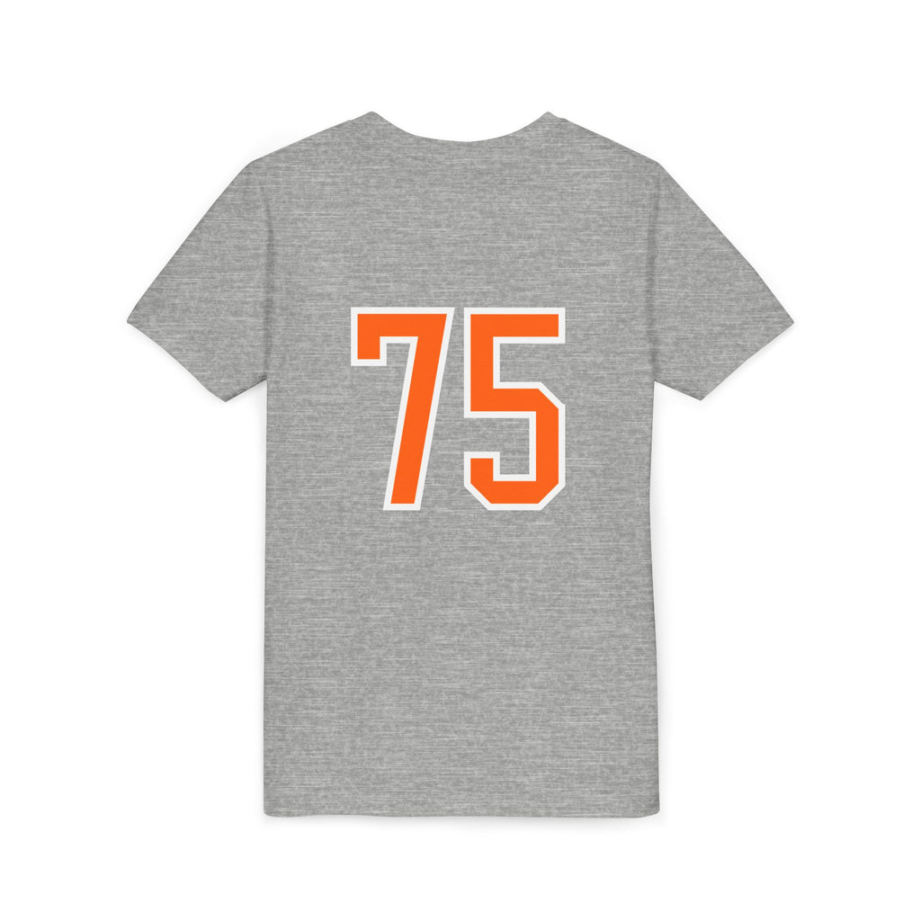 Senior Sister Youth Tee - Custom Player Number 75 Football Mom/Daughter Shirt