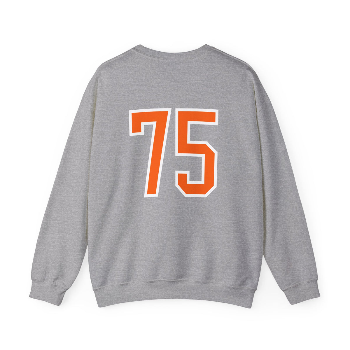 Senior Grandma Photo Collage Sweatshirt — Custom Number 75 Football Crewneck