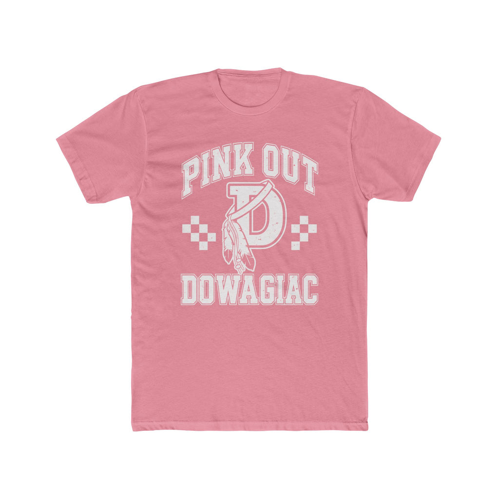 Adult Unisex Cotton Crew Tee Pink Out DOWAGIAC