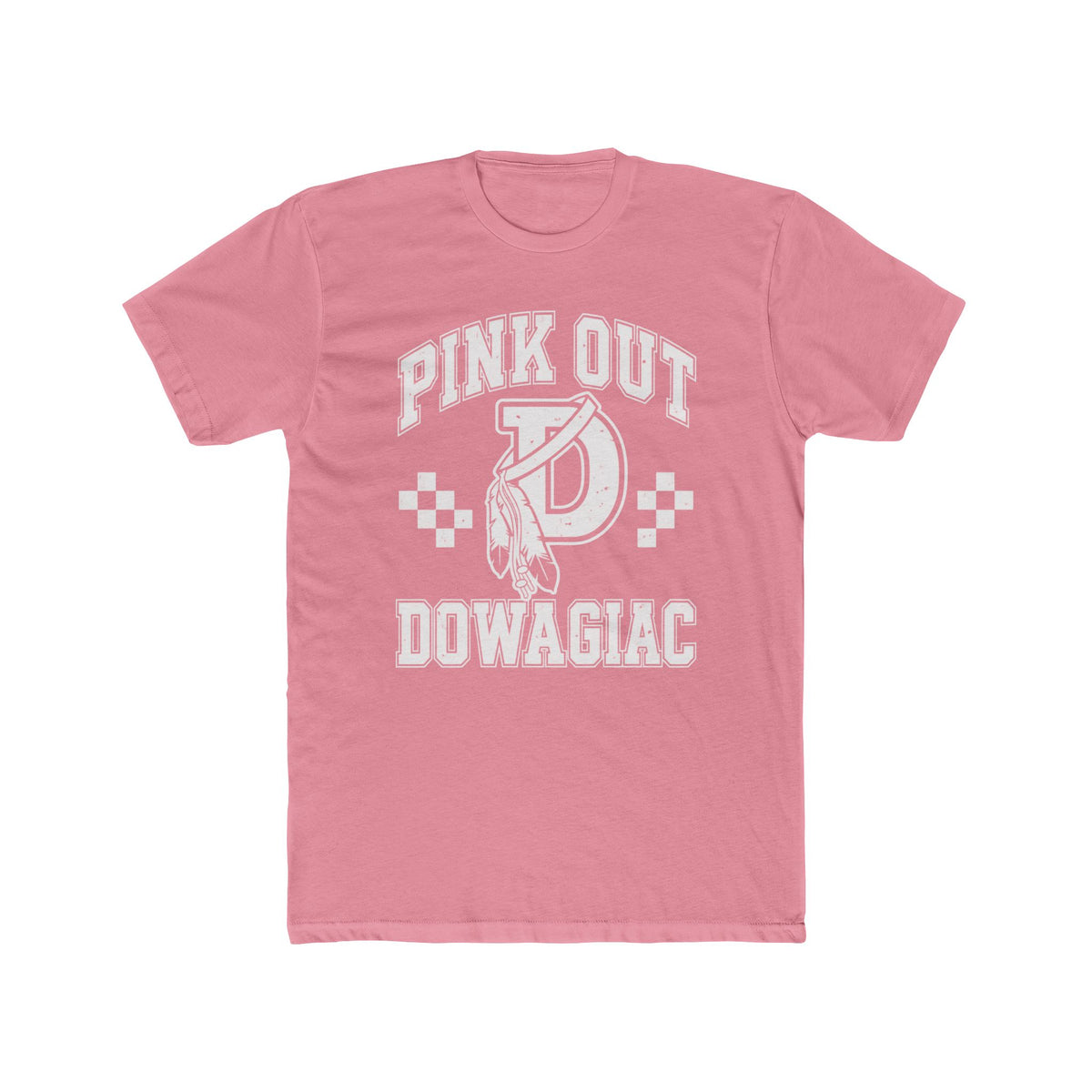 Adult Unisex Cotton Crew Tee Pink Out DOWAGIAC