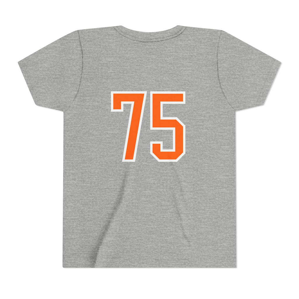 Senior Sister Youth Tee - Custom Player Number 75 Football Mom/Daughter Shirt